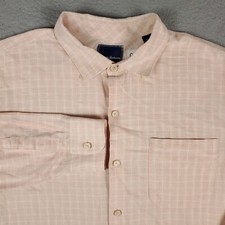 Tommy Bahama Peach Plaid Casual Mens Long Sleeve Button Up Shirt Size XL