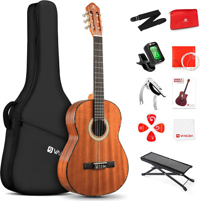 Guitarra clásica 4/4, tamaño completo de 39 pulgadas, cuerdas de nailon