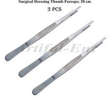 Pinzas de aderezo para pulgar 8" 20 cm punta dentada pinzas quirúrgicas grado premium 3 piezas