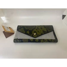 Patricia Nash Cori Leather Envelope Wallet-Olive Python-NWT