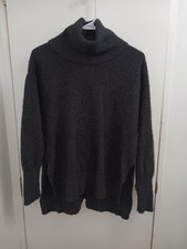 Tahari 100 Pure Lux Cashmere Cowl Neck Sweater Dark Gray Womens Medium