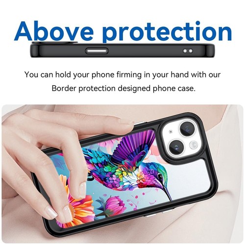 For Samsung A15 A16 S23 S24 S25 Ultra FE Hard Black Case Hummingbird Rainbow art - 第 25/25 張圖片
