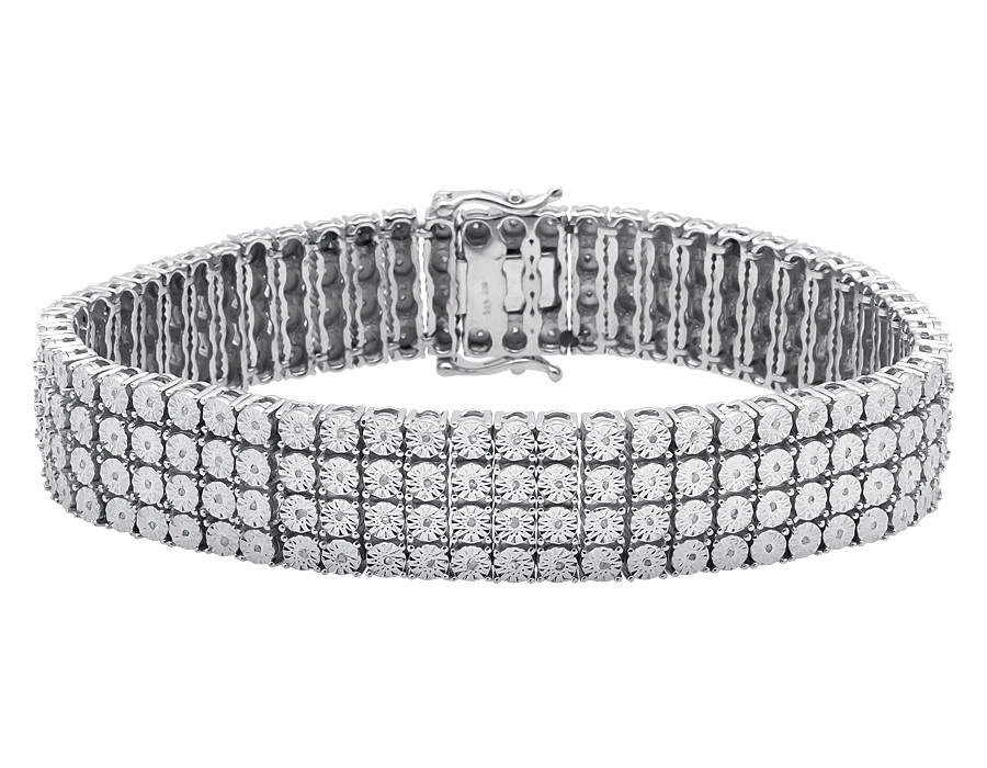 Luxury18K White Gold Bracelets, Real Raw Diamond Bracelet, Bangle for –  peardedesign.com