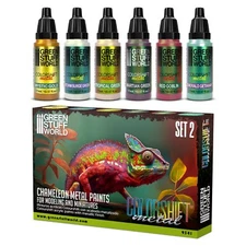 Chameleon Acrylic Paint Set 2 - COLORSHIFT  Airbrush Brush