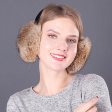 Real Rabbit Fur Fluffy Ear Muffs Unisex Winter Warmer Earmuff Ear Protection