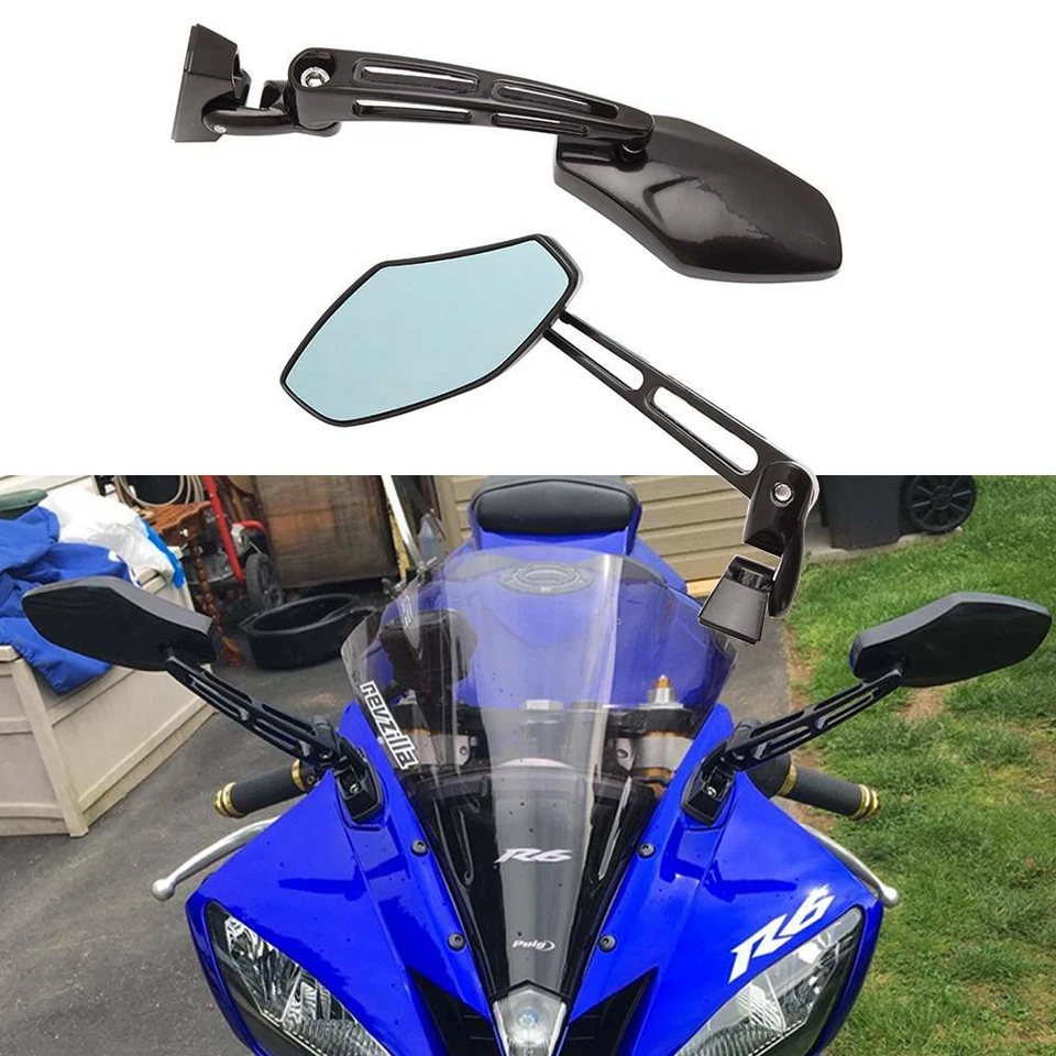 Motorcycle Mirrors For 2003 2004 2005 2006 2007 2008 2009 2010 Yamaha YZF R1 R6 - Image 2 of 4