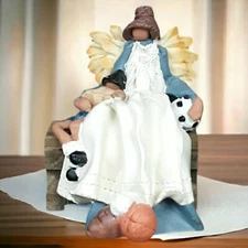 RARE 1998 CATHY KOZIOL Sports Themed GUARDIAN ANGEL W/CHILD Enesco 3.5" FIGURE 