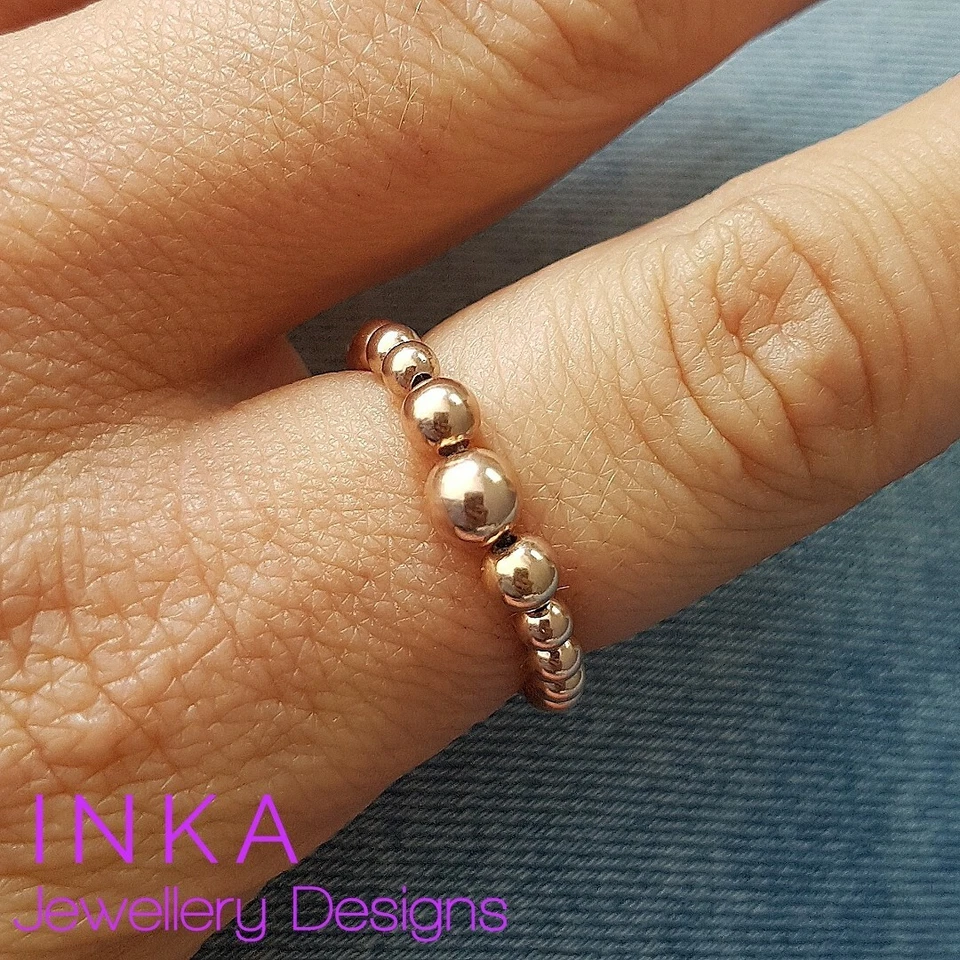 РОЗОВОЕ ЗОЛОТО укладка эластичное кольцо большой палец бисером кольцо на INKA - Изображение 2 из 4