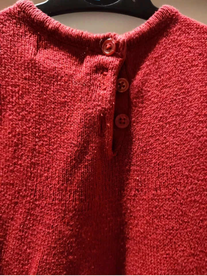 Vestido rojo para niñas Heirlooms by Polly Flinders estampado de renos de Navidad 2 años Foto 4 de 4