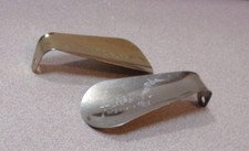 Vintage Lot of 2 Different Metal Shoe Horns - Hanover A Man's Shoe - Advertising