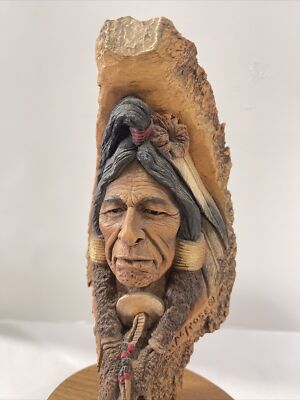 Native American Art Sculpture Neil J. Rose “Stays By The Fire