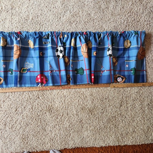 2 Sports Window Valance Kids Baseball Football Soccer Hockey WIDE 85x17.5 EA - Picture 3 of 8