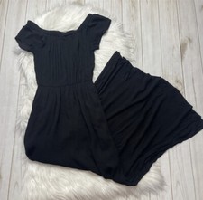 Lush Womens Off The Shoulder Summer Maxi Dress Black Slit Sides Lined XS NEW 147