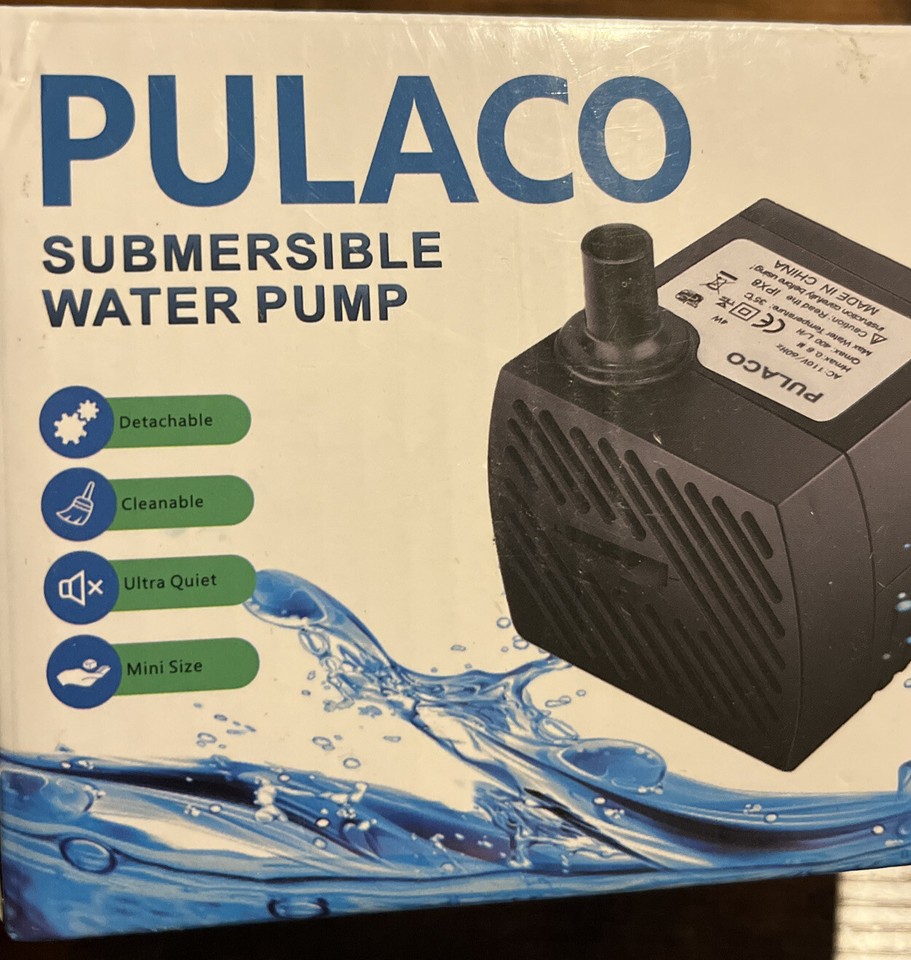 PULACO 50GPH 3Watt Mini Submersible Water Pump for Aquarium Fish Tank, Pond eBay