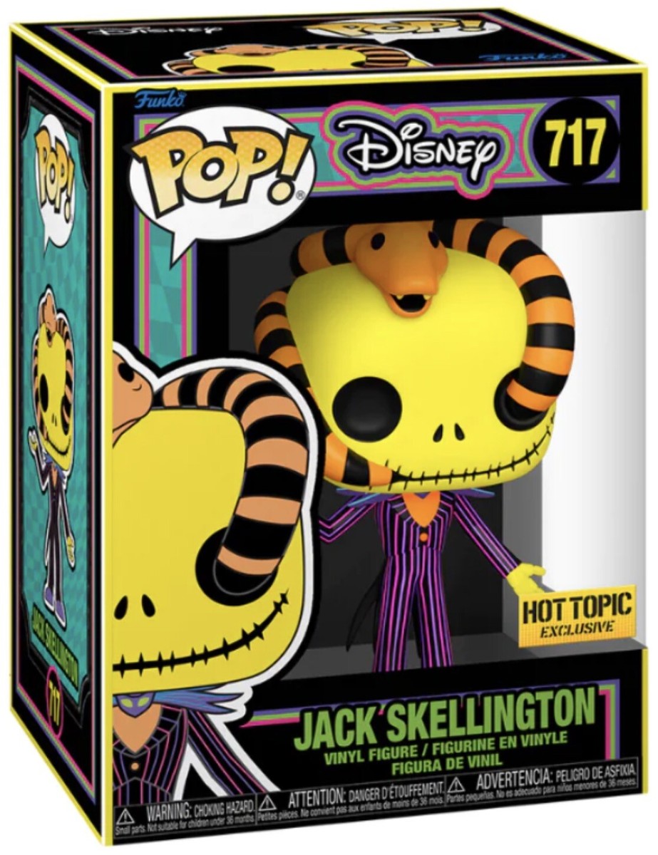 FUNKO POP DISNEY JACK SKELLINGTON #717 BLACK LIGHT HOT TOPIC