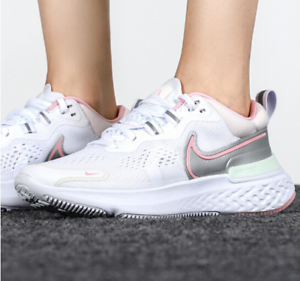 W Nike React Miler 2 CW7136 101 White/Pink Glaze-Silver New Women's Size 8  | eBay