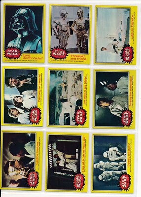1977 Topps Star Wars Series 3 Yellow border Card Lot of (9
