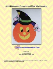 Pumpkin and Mice Wall Hanging-Halloween-Plastic Canvas Pattern or Kit