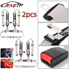 For CanAm X3 YXZ UTV Gray Pair of 4 Point Harness Racing Seat Belt 2" Padding