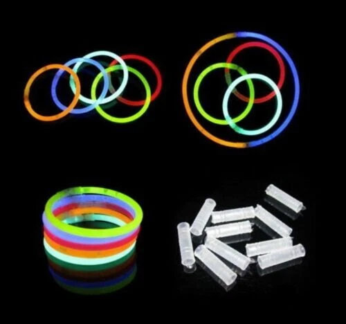 100 Pulseras Collares + Conectores de Pulsera Neón 8 Colores Mezcla 6H - Imagen 6 de 12