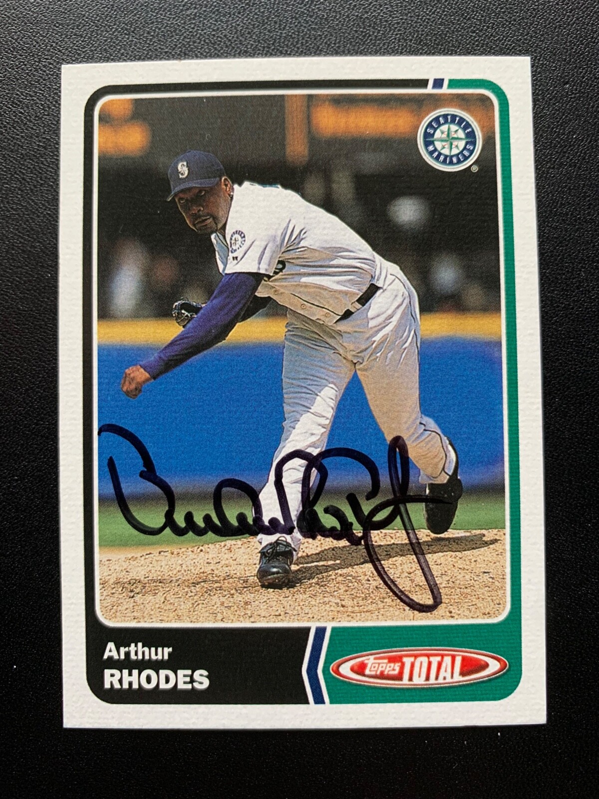Arthur Rhodes Signed 2003 Topps Total #366 Card Seattle Mariners Autograph COA