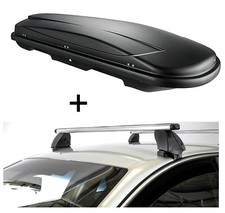 Box tetto VDPJUXT500 500L + barre portatutto K1P alluminio per Volvo V60 5 porte 10-13