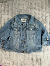 Ashley Women's Vintage Charm Cropped Blue Denim Jacket Size Medium A328