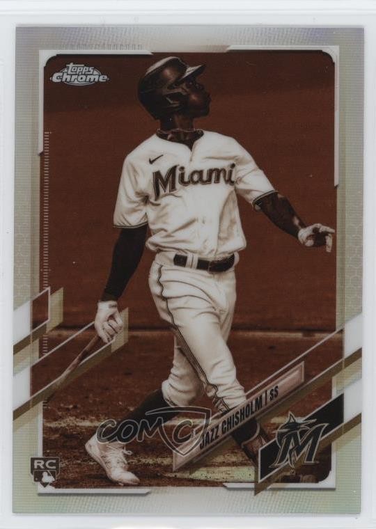 2021 Topps Chrome Sepia Refractor Jazz Chisholm #144 Rookie RC 14h3
