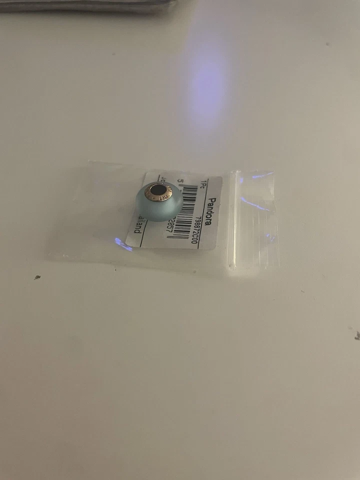 Original Pandora Mattblaues Murano-Glas Charm 789420C00 Rosegold Neu - Bild 2 von 4