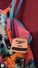 Girls Bathing suit Speedo Multi Color Blue sz M- PreOwned