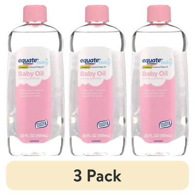 (3 Pack) Equate Baby Oil, 20 Fl Oz, Compare to Johnson'S  Baby Oil