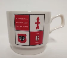 Vintage Wisconsin Army National Guard Over Six Years Coffee Mug 