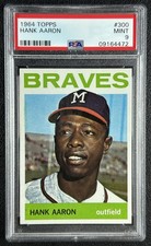 HANK AARON PSA 9 1964 TOPPS BASEBALL #300 MINT CENTERED