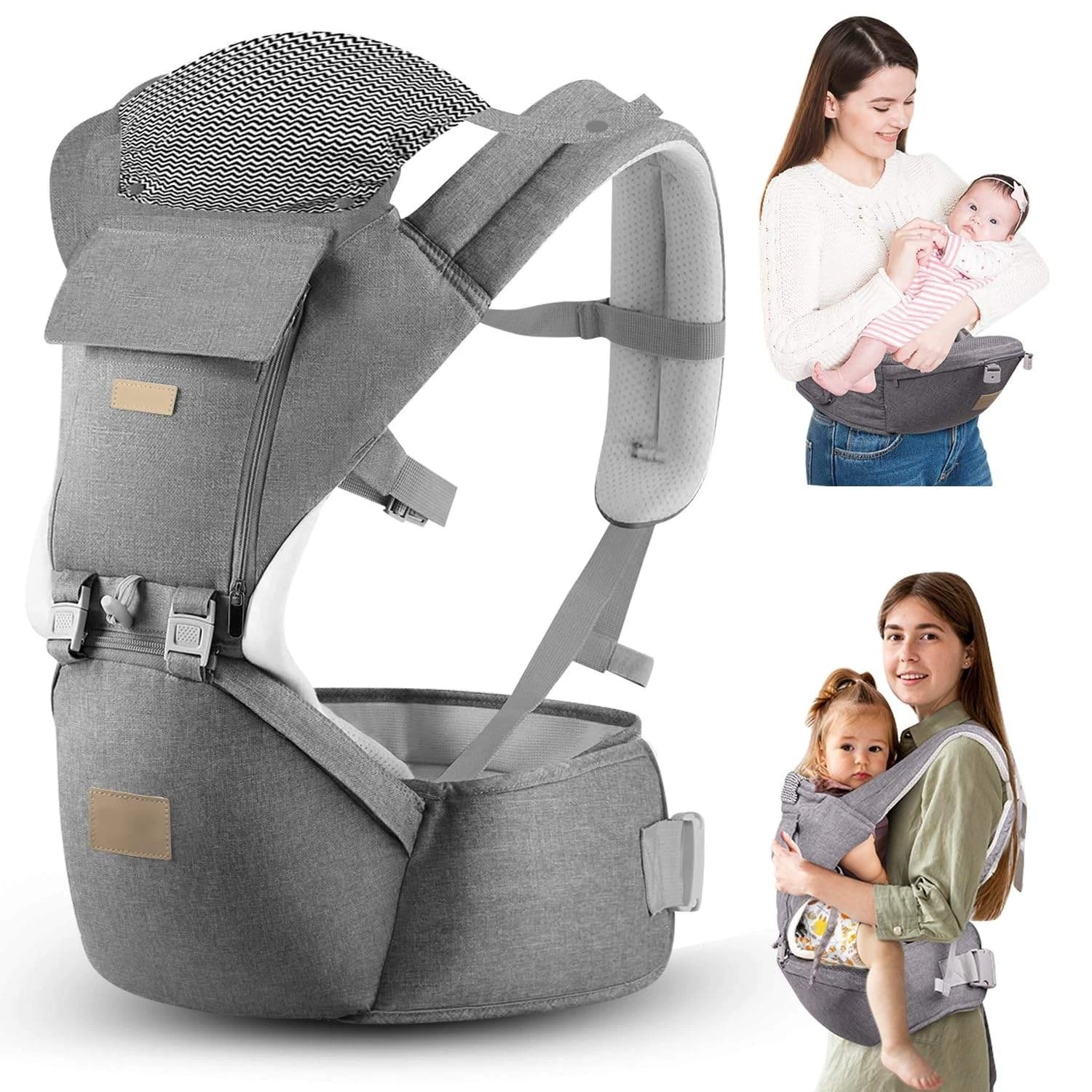 VYPERX 6-in-1 Baby Carrier w/ Hip Seat Lumbar Support
