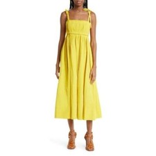 Ulla Johnson Laetitia Tie Strap Cotton & Linen Blend Dress Sunsprite Women's 4