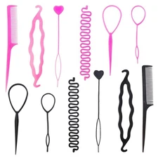 TCOTBE 2 Sets Topsy Tail Hair Accessories - DIY Braiding Tool Kit for Girls a...