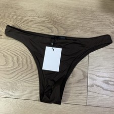 New Zara ladies brown low cut bikini bottoms size small 