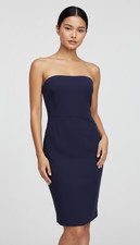 GAP Women's Navy Strapless Sheath Dress Cocktail Stretch Size 4