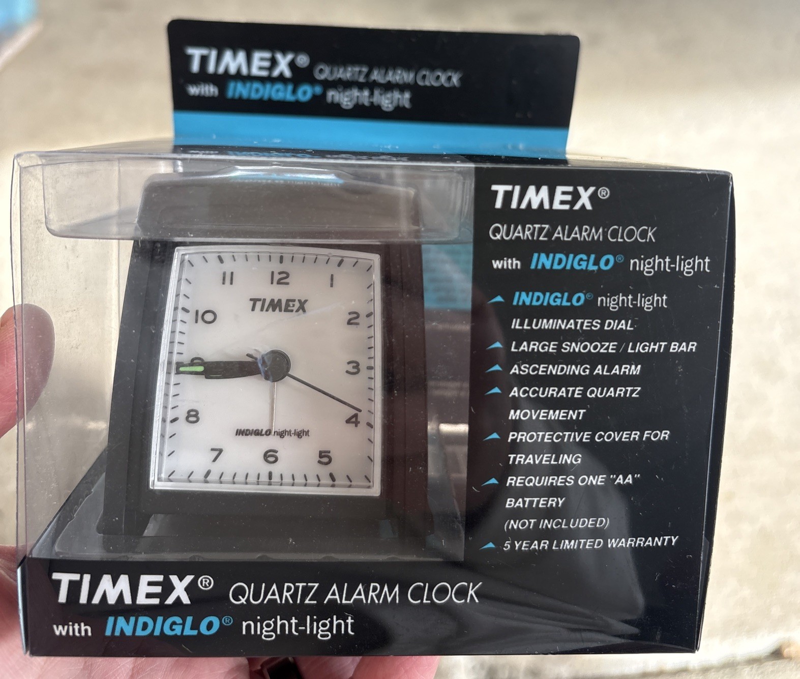 Vintage Timex Indiglo NightLight Travel Alarm Clock New