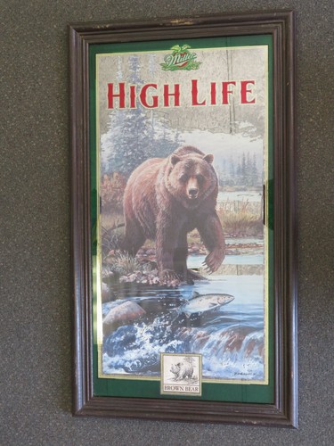 Miller High Life Mirror/Plaque/Sign *BROWN BEAR-Wildlife Series-4 Scott Zoellick