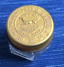 Vintage Empty Tiger Balm Glass Lidded Jar 24B