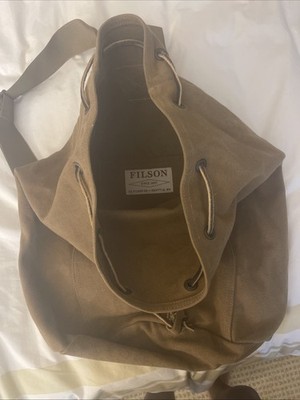 Filson Durable Canvas Backpack with Front Pocket and Adjustable Straps