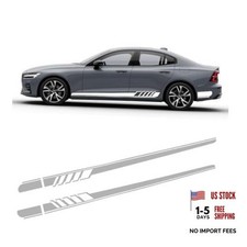 ijuicy Car Body Racing Style Long Stripes Decals, 88.58" x 4.52" 2 PCS White