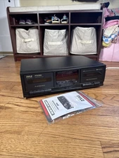 Pyle PT639D Hi-Fi Dual Recording Cassette Deck Player - Works!