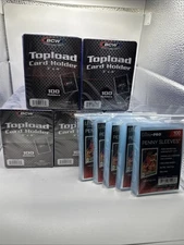 BCW 3X4 35pt 500 Toploaders for Standard Cards  and 500 Ultra Pro Soft Sleeves