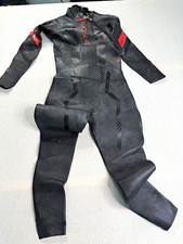 ROKA Maverick Elite II Men's Full Wetsuit Front Zip Size L Black/Red