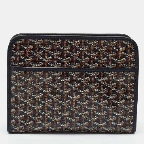 Goyard Jouvence MM Black Goyardine Coated Canvas and Leather Toiletry Bag