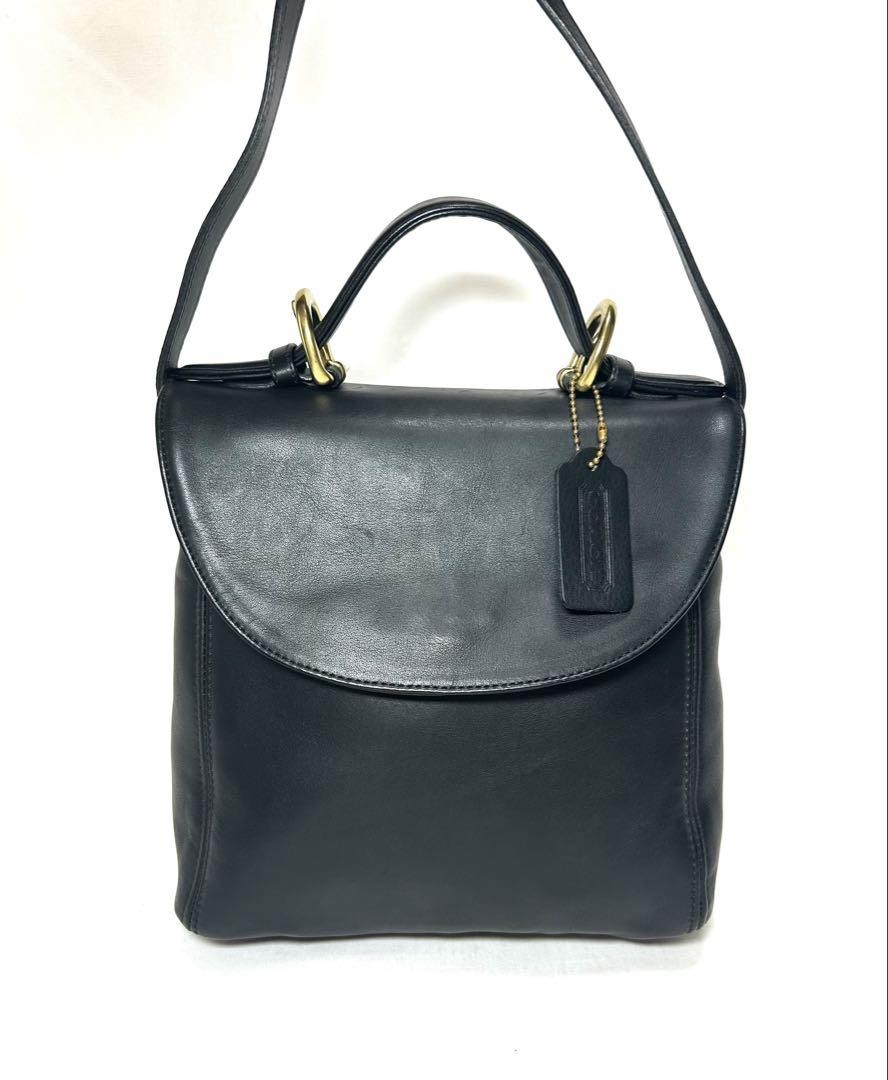 Coach Black Leather 2-Way Shoulder Bag Authentic G06142011
