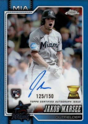 Jakob Marsee Rookie 2026 Topps Chrome #RA-JMA Auto True Blue Refractor /150