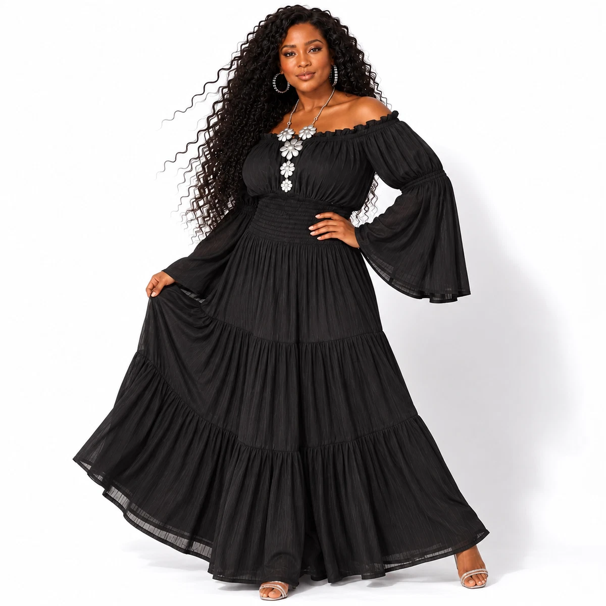 black plus size summer dresses 3XL for Women for sale Black Material